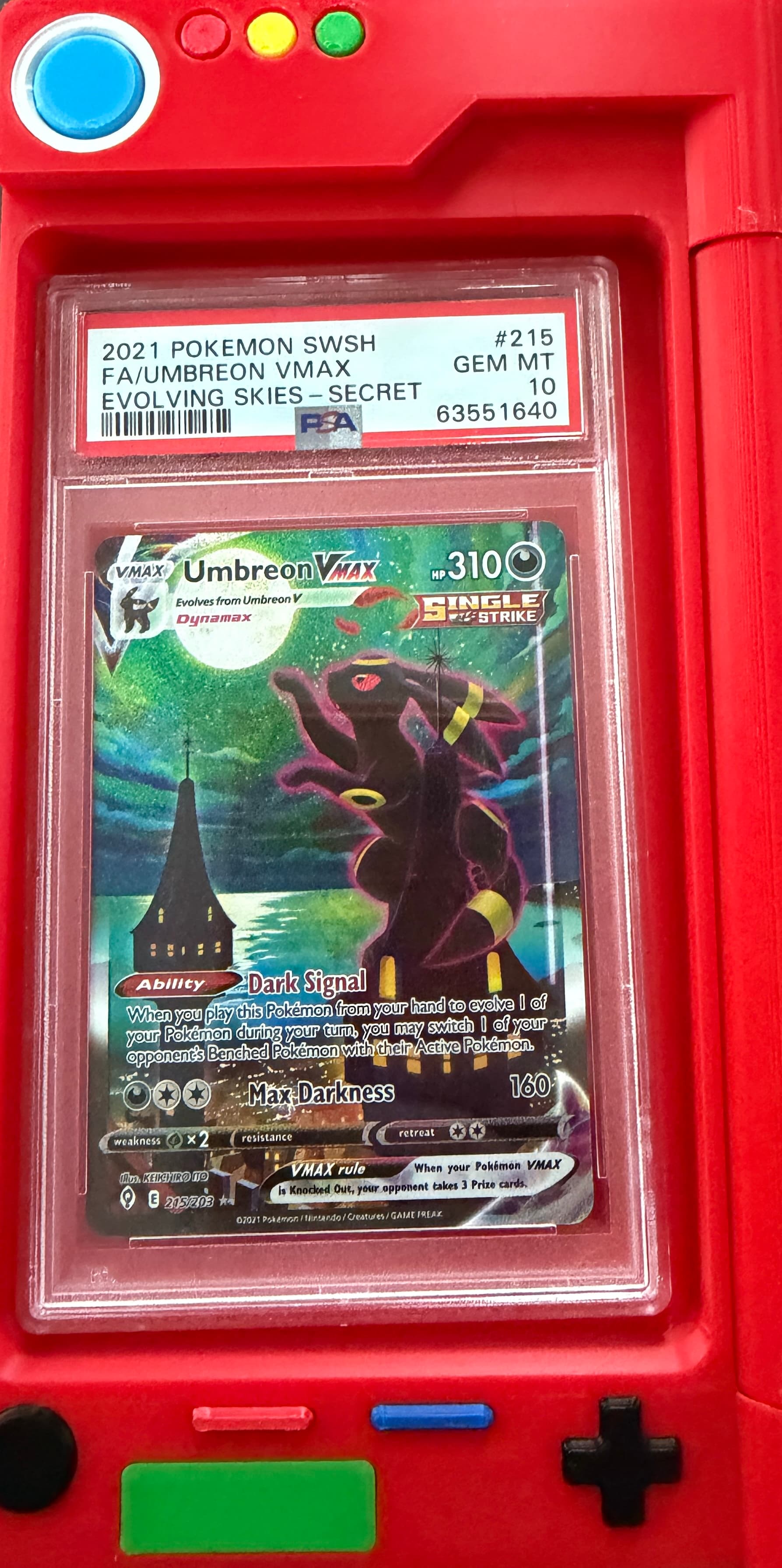 Umbreon VMAX PSA 10 slab from Sparky's Collection